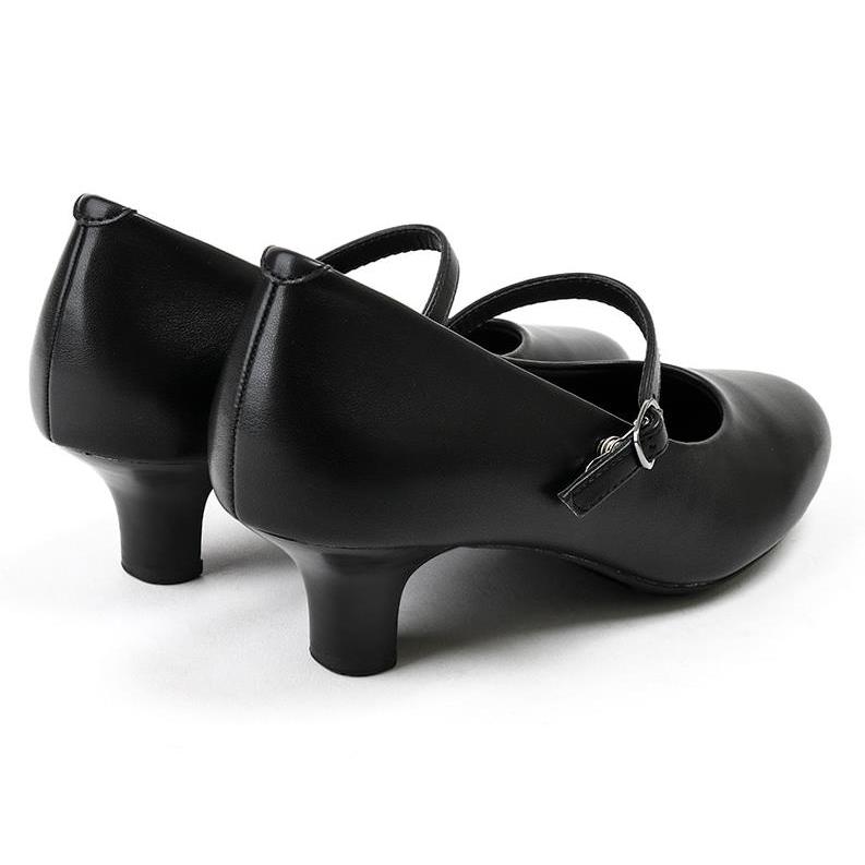 アシックス商事 Lady woker(レディワーカー) 5cmヒール ラウンドトゥ ストラップパンプス LO-17070 レディース ブラック 22.5cm -お取り寄せ品- |  | 02