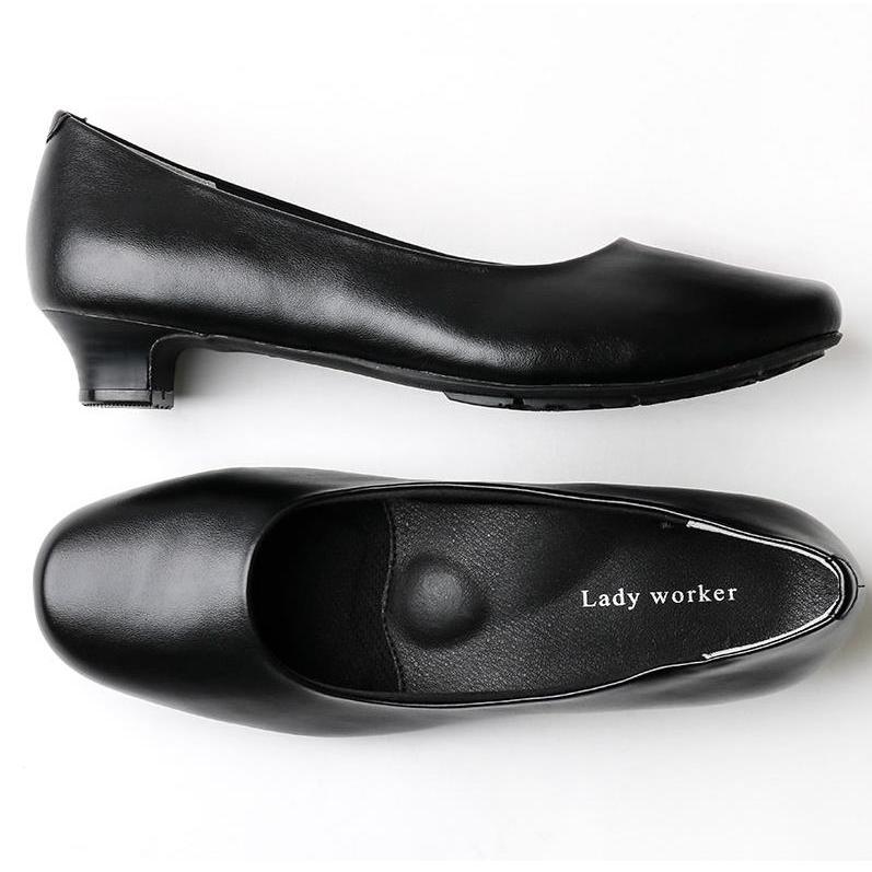 アシックス商事 Lady woker(レディワーカー) 3cmヒール プレーンパンプス LO-17130 レディース ブラック 24.0cm -お取り寄せ品- |  | 03