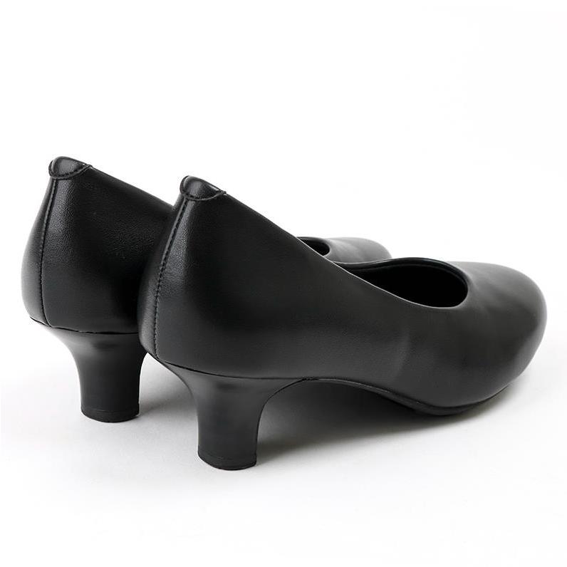 アシックス商事 Lady woker(レディワーカー) 5cmヒール ラウンドトゥ プレーンパンプス LO-17060 レディース ブラック 24.5cm -お取り寄せ品- |  | 02