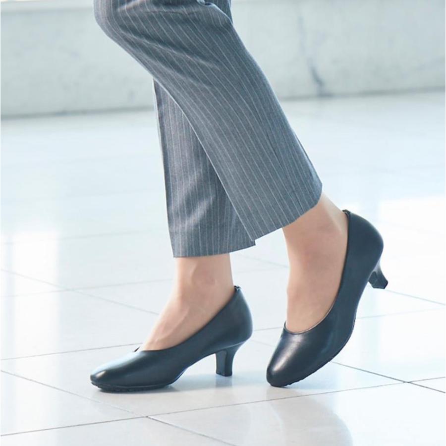 アシックス商事 Lady woker(レディワーカー) 5cmヒール ラウンドトゥ プレーンパンプス LO-17060 レディース ブラック 24.5cm -お取り寄せ品- |  | 05