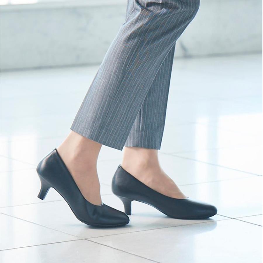 アシックス商事 Lady woker(レディワーカー) 5cmヒール ラウンドトゥ プレーンパンプス LO-17060 レディース ブラック 24.5cm -お取り寄せ品- |  | 06