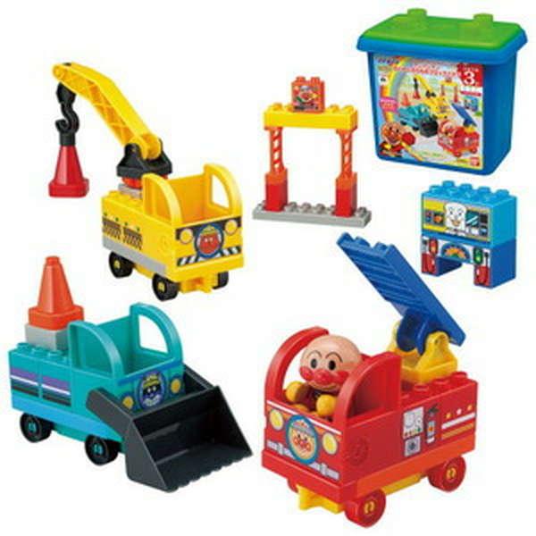 ブロックラボ アンパンマンわくわくのりものブロックバケツおもちゃ -取り寄せ-  0389-4549660710301-ds 4549660710301-ds | 