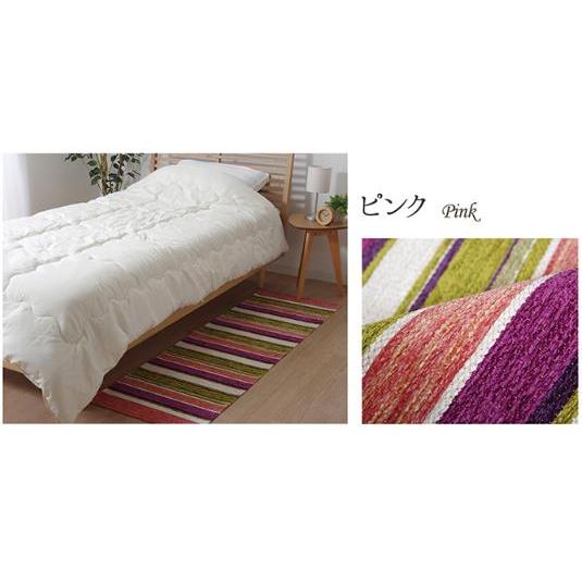 イケヒコ 玄関 マット 部屋 鮮やか 軽い カラフル ベッドサイド ソファー前 約50×160cm ピンク エレガント ピンク 2049849  -お取り寄せ品- | イケヒコ | 05