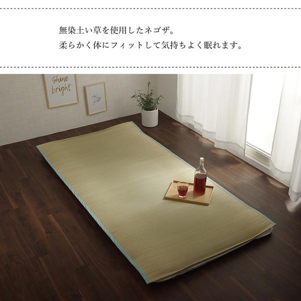 イケヒコ 国産 い草 敷きパッド さらさら 涼しい 消臭 四隅バンド付き ダブル 約140×200cm シンプル 7435349  -お取り寄せ品- | イケヒコ | 01