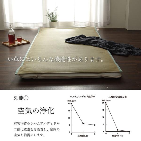 イケヒコ 国産 い草 敷きパッド さらさら 涼しい 消臭 四隅バンド付き ダブル 約140×200cm シンプル 7435349  -お取り寄せ品- | イケヒコ | 03