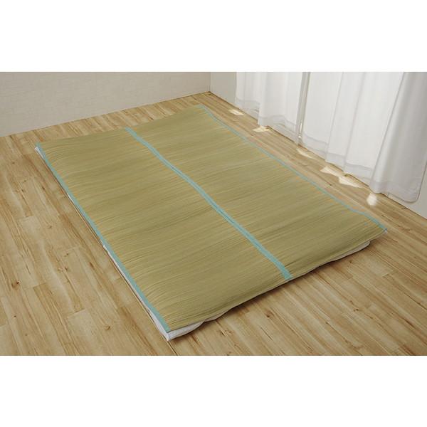 イケヒコ 国産 い草 敷きパッド さらさら 涼しい 消臭 四隅バンド付き ダブル 約140×200cm シンプル 7435349  -お取り寄せ品- | イケヒコ | 07