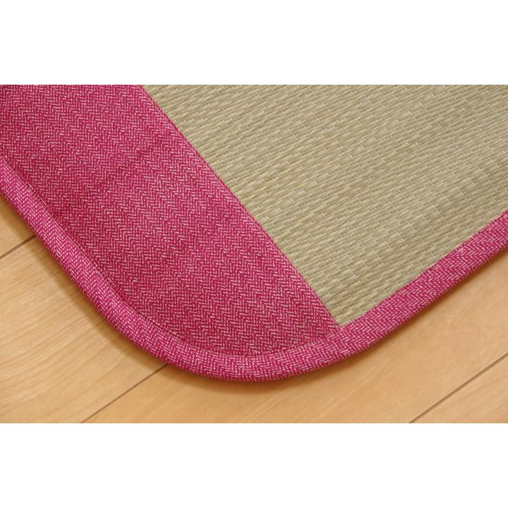 イケヒコ 純国産 い草ごろ寝マット 「さわやか R縁Jrマット」 ピンク 約70×120cm(中:固わた15mm) シンプル ピンク 7514359  -お取り寄せ品- | イケヒコ | 01