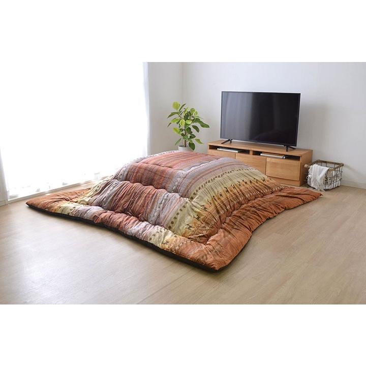 イケヒコ ギャッベ柄 こたつ布団 正方形 掛け単品 「ラディ」 オレンジ 約205×205cm 北欧 オレンジ 5185219  -お取り寄せ品- | イケヒコ | 01