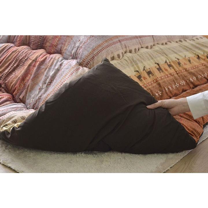 イケヒコ ギャッベ柄 こたつ布団 正方形 掛け単品 「ラディ」 オレンジ 約205×205cm 北欧 オレンジ 5185219  -お取り寄せ品- | イケヒコ | 03