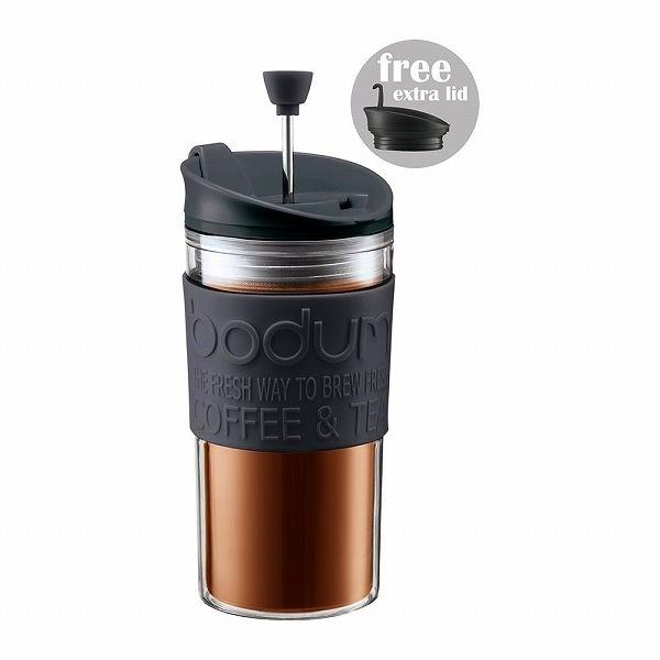ボダム(bodum) トラベルプレス 携帯用フレンチプレスコーヒーメーカー(マグ用リッド付き) ブラック  K11102-01 -お取り寄せ品- | 