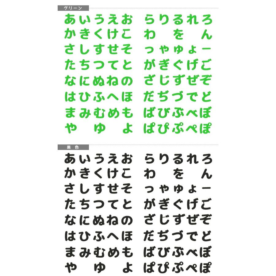 フェルトひらがなワッペン☆ミニ 3個入り が行〜ぱ行 ・ 文字ワッペン