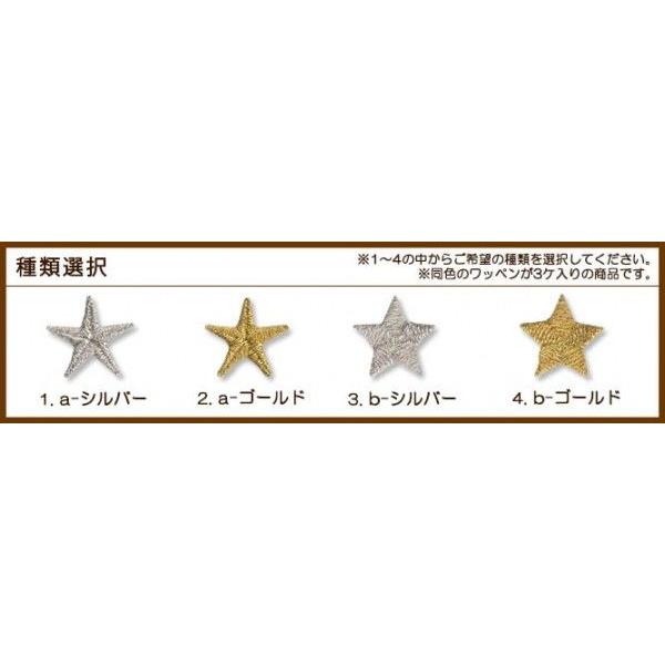 星ワッペン 3個入り ・ ゴールド シルバー ラメ糸 かわいい カラフル 