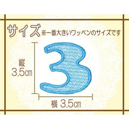 刺繍数字ワッペン 水色 ・ 文字ワッペン 入園入学準備 アイロン接着