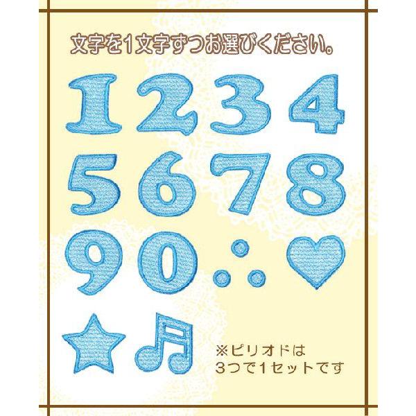 刺繍数字ワッペン 水色 ・ 文字ワッペン 入園入学準備 アイロン接着