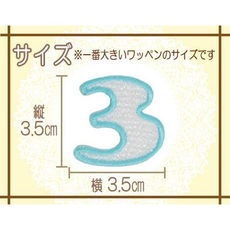 刺繍数字ワッペン 枠水色 ・ 文字ワッペン 入園入学準備 アイロン接着