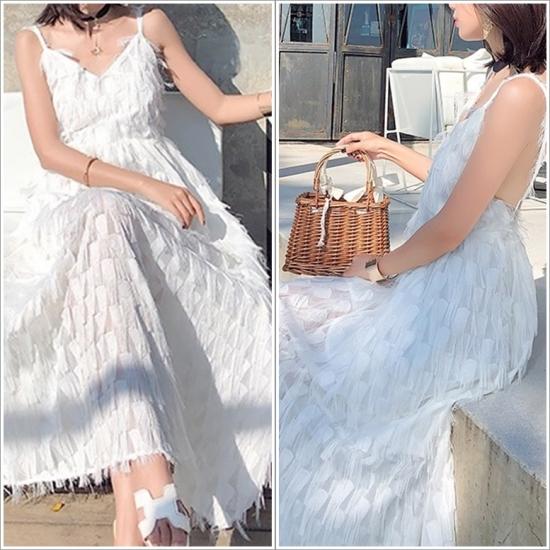 マキシ丈リゾートワンピース バックオープン エンパイアドレス レディース ボヘミアン フェザーレース 白 夏 Vネック Af4057 Raxia Yahoo 店 通販 Yahoo ショッピング
