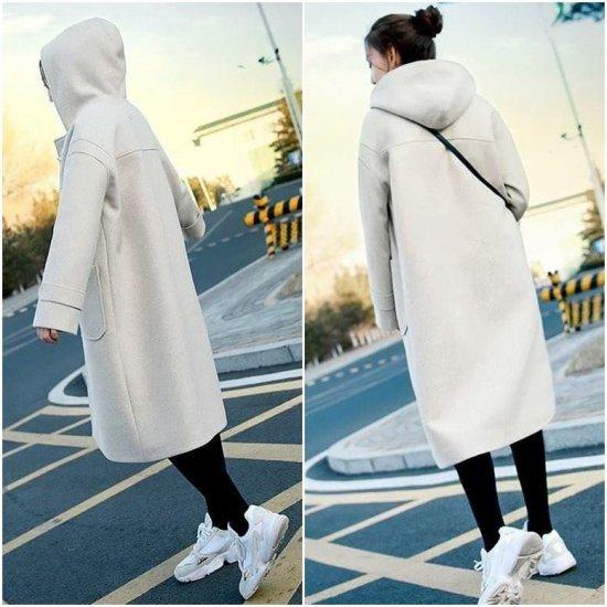 ダッフルコート レディース ゆったり 無地 白 アウター 冬 ロングコート フード付き 大人カジュアル コート ミディアム ポケット 長袖 お洒落 Af4511 Raxia Yahoo 店 通販 Yahoo ショッピング