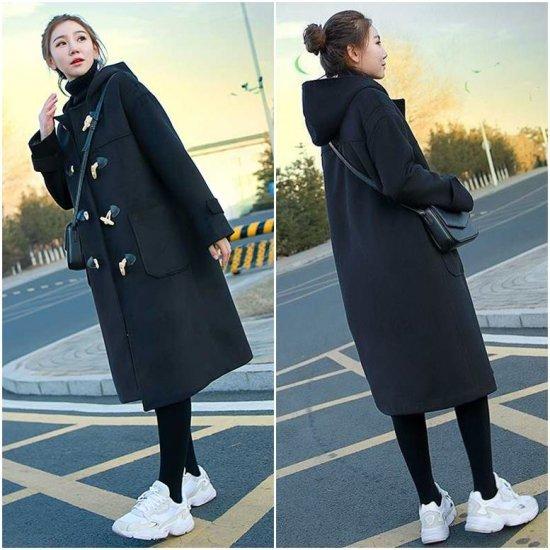 ダッフルコート レディース ゆったり 無地 白 アウター 冬 ロングコート フード付き 大人カジュアル コート ミディアム ポケット 長袖 お洒落 Af4511 Raxia Yahoo 店 通販 Yahoo ショッピング