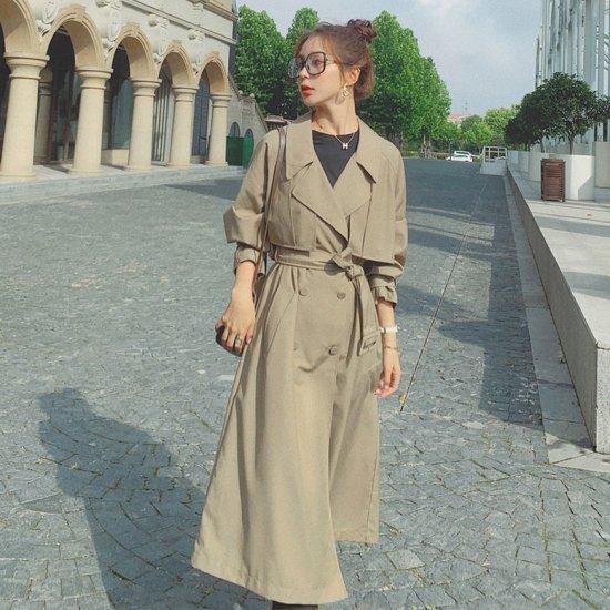 トレンチコート バックプリーツ ロングトレンチコート レディース マキシ丈コート 春 スプリングコート 通勤 春服 カーキ ベージュ Af4691 Raxia Yahoo 店 通販 Yahoo ショッピング
