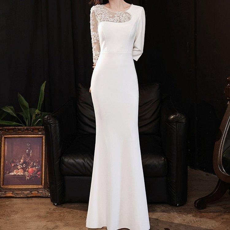 ブランドおしゃれ ワンピース 長袖 きれいめ 秋冬 ロング マーメイド シースルー パーティドレス 結婚式 前撮り 演奏会 ロングドレス イブニングドレス レディース おしゃれ 公式通販 Www Ypsilonjewelry Com