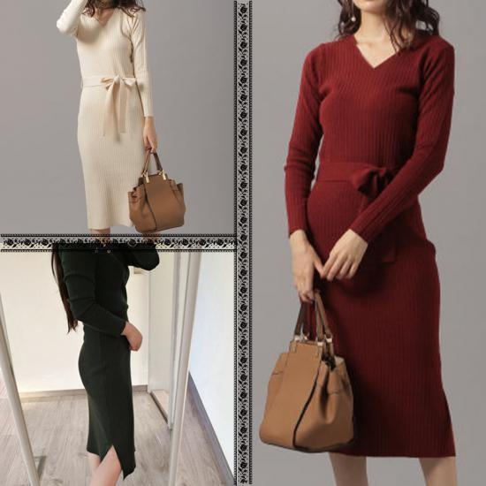 スリット セクシー リブニット リブニットワンピース ワンピ ワンピース ニットワンピ 長袖 細身 タイト Vネック フォーマル 清楚 おっとり系 大 Rx0019 Raxia Yahoo 店 通販 Yahoo ショッピング