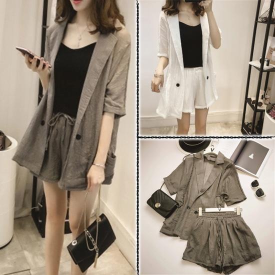 スーツ ツーピース セットアップ レディース 上下セット ホワイト 夏服 七分丈 ジャケット パンツ カジュアル きれいめ Rx0298 Raxia Yahoo 店 通販 Yahoo ショッピング