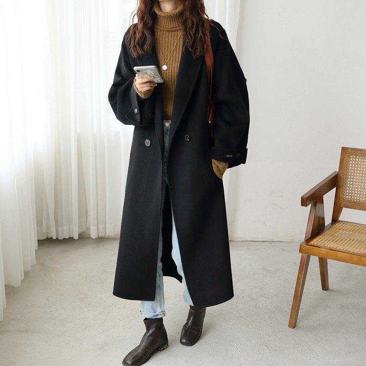 超安い品質 ロングコート ガウンコート 秋冬 黒 ベージュ コート ロング チェスターコート レディース チェスターコート オーバーシルエット ゆったり 上品 大人 通学 通勤 チェスターコート サイズ S Oroagri Eu