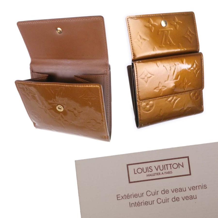 LOUIS VUITTON 【超美品】ルイヴィトン ヴェルニ ブロンズ Wホック財布 