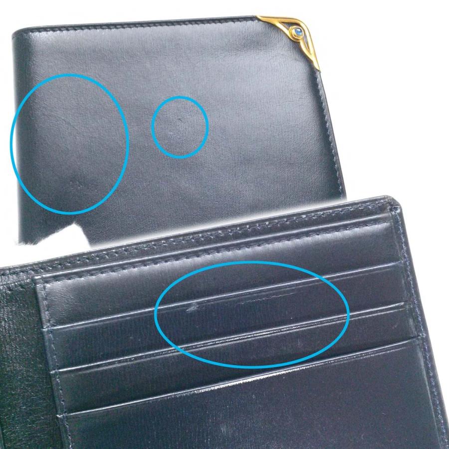 正規品♡美品♡カルティエ　折りたたみ財布　サファイア　レザー　バッグ　財布 Cartier（カルティエ） 【超美品】カルティエ サファイアライン 二