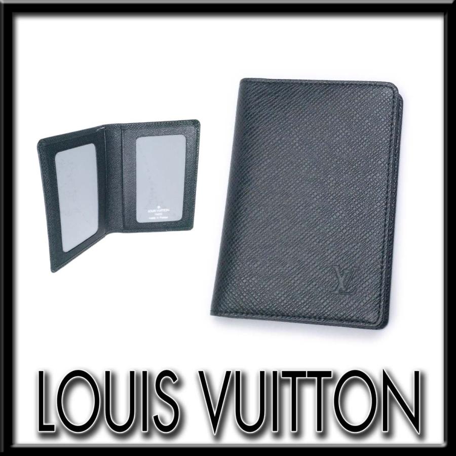 ルイヴィトンタイガ2つ折り財布パスケース付き定期入れ黒ブラック