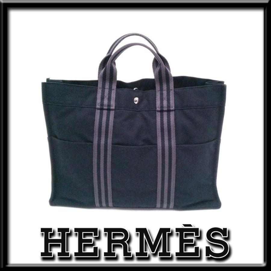 HERMES（エルメス） 【超美品A】エルメス フールトゥMM 黒 キャンバス 