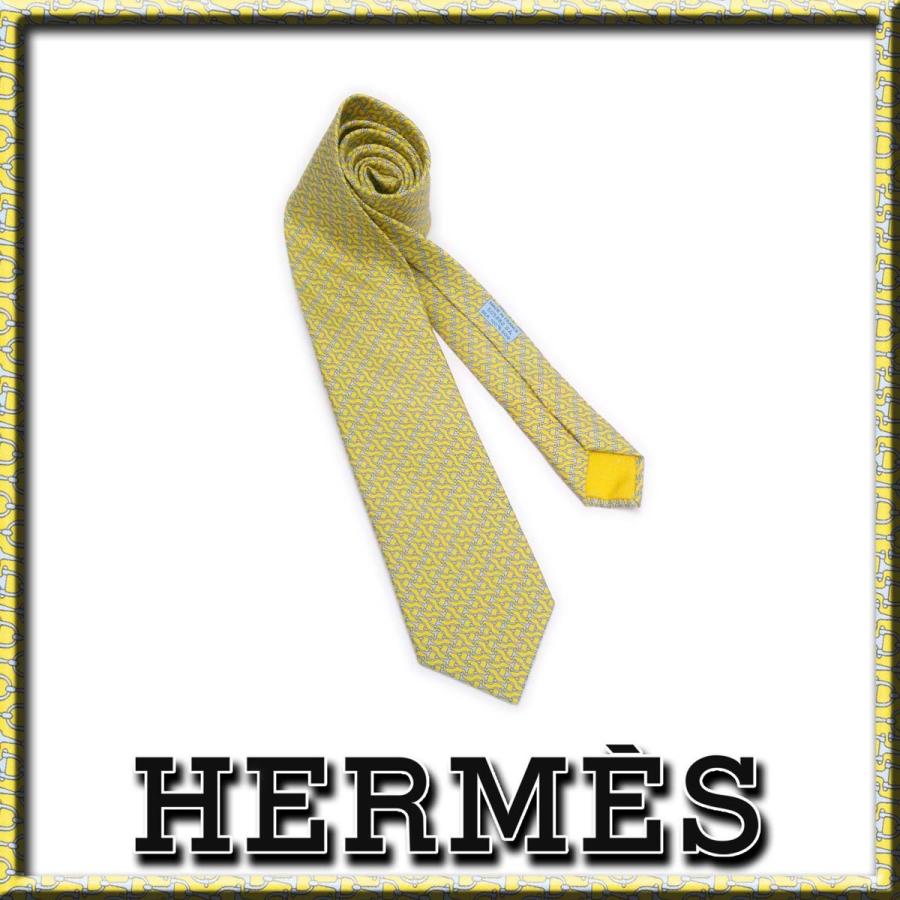 HERMES 【未使用-新品同様】エルメス ネクタイ 黄色 ホース HERMES 【未使用-新品同様】エルメス ネクタイ 黄色 ホース