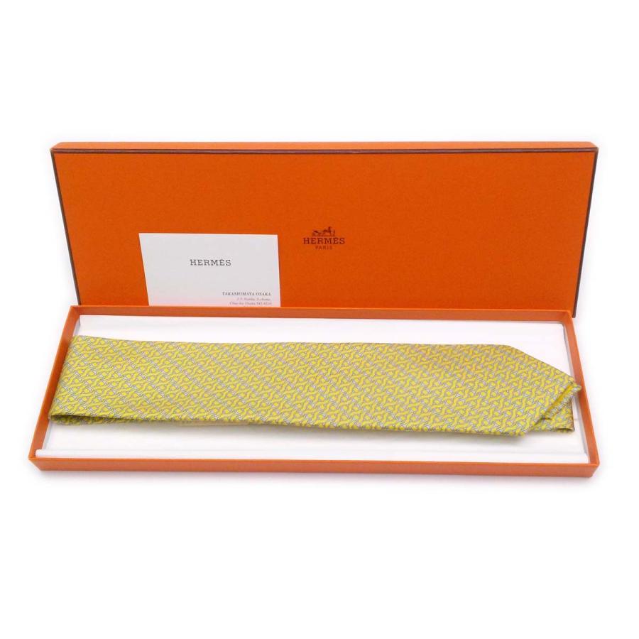 HERMES 【未使用-新品同様】エルメス ネクタイ 黄色 ホース HERMES 【未使用-新品同様】エルメス ネクタイ 黄色 ホース