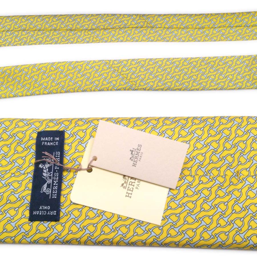 HERMES 【未使用-新品同様】エルメス ネクタイ 黄色 ホース HERMES 【未使用-新品同様】エルメス ネクタイ 黄色 ホース