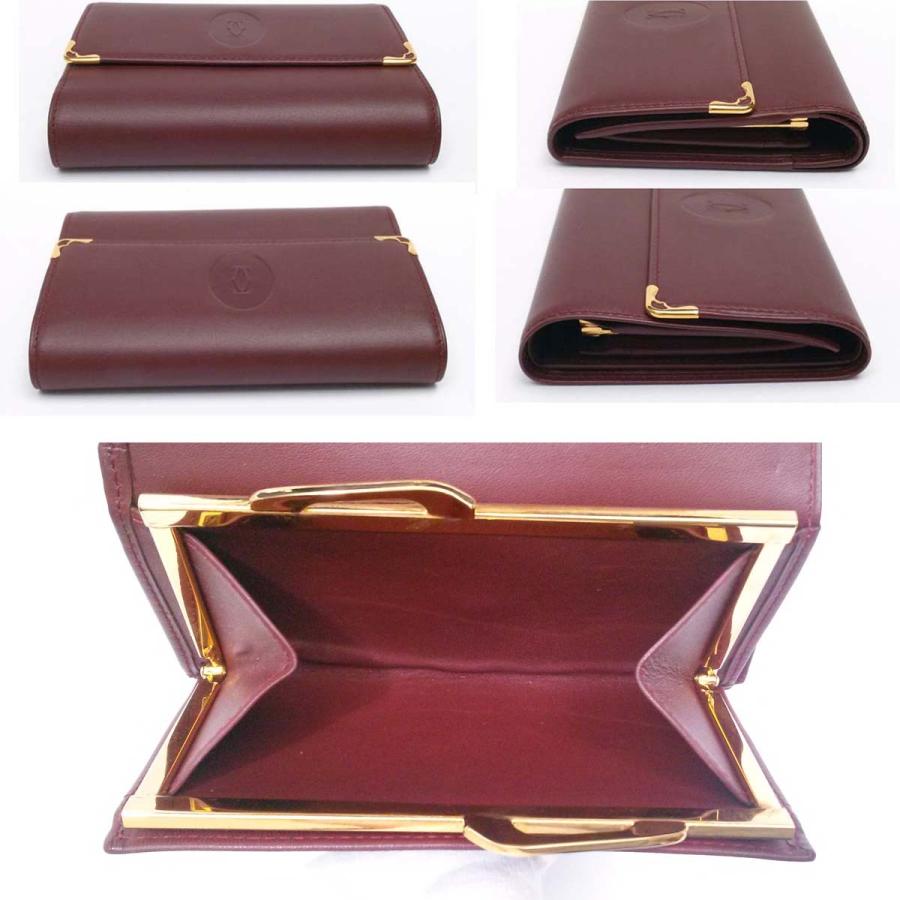 【美品】カルティエ　マストライン　がま口折り財布 ★ギャラあり★ Cartier（カルティエ） 【新品同様-超美品】カルティエ マストライン 小物