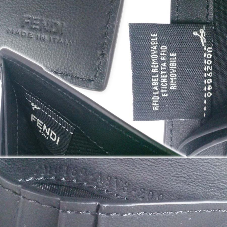 FENDI 【未使用-新品同様】フェンディ FFズッカ柄 スタッズ付 二つ折り札入れ ブラウン PVC/カーフ 箱 保存袋 ap7858【一撃 ...