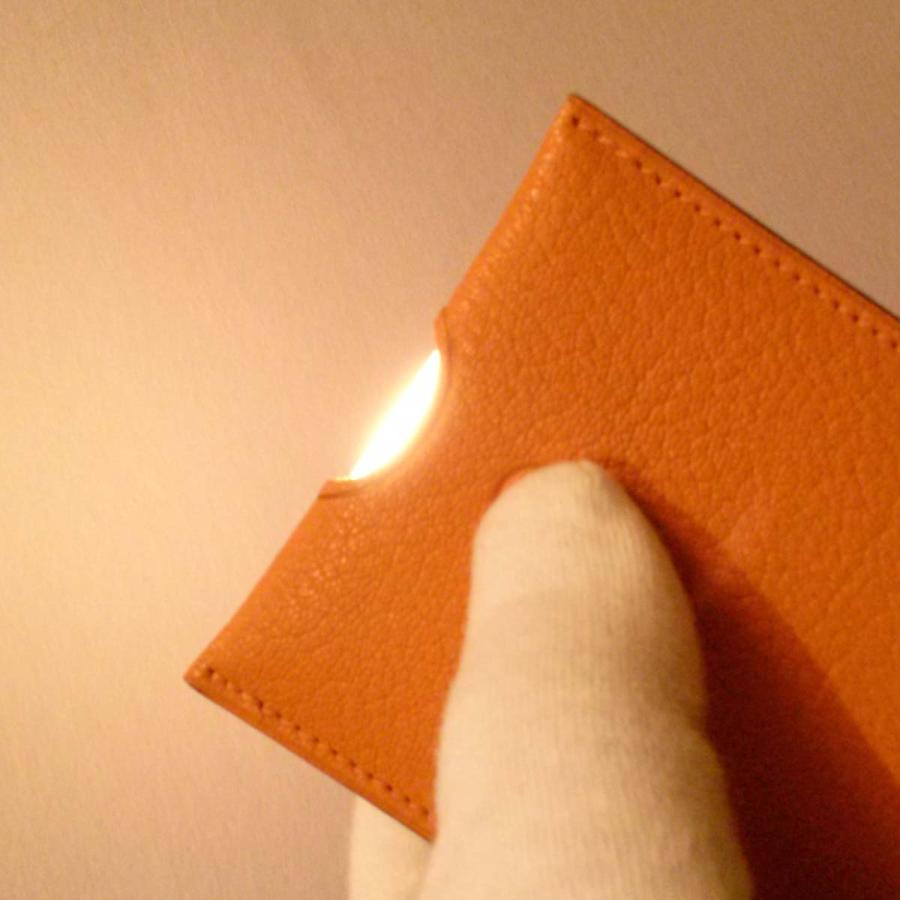 新品同様-超美品】エルメス カード型ライト オレンジ シェーブル 箱 