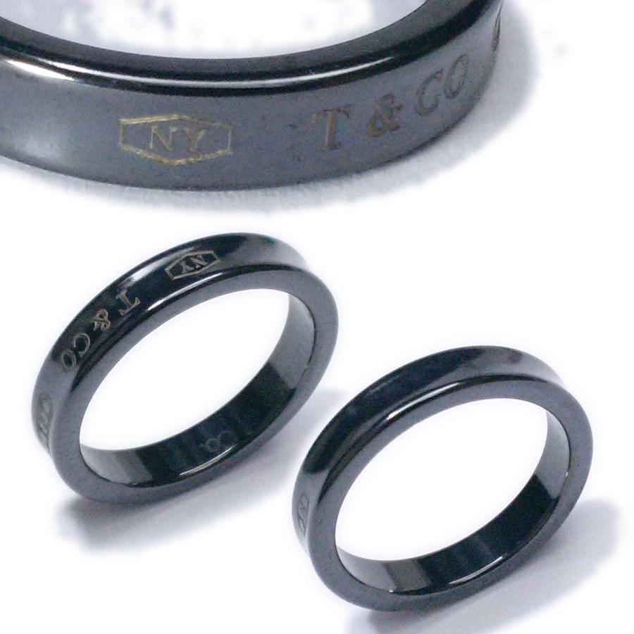 TIFFANY&Co. 【新品同様-超美品】ティファニー 1837リング ナロー 黒 Ti チタン 15号 指輪大メンズサイズ 箱 保存袋 ...