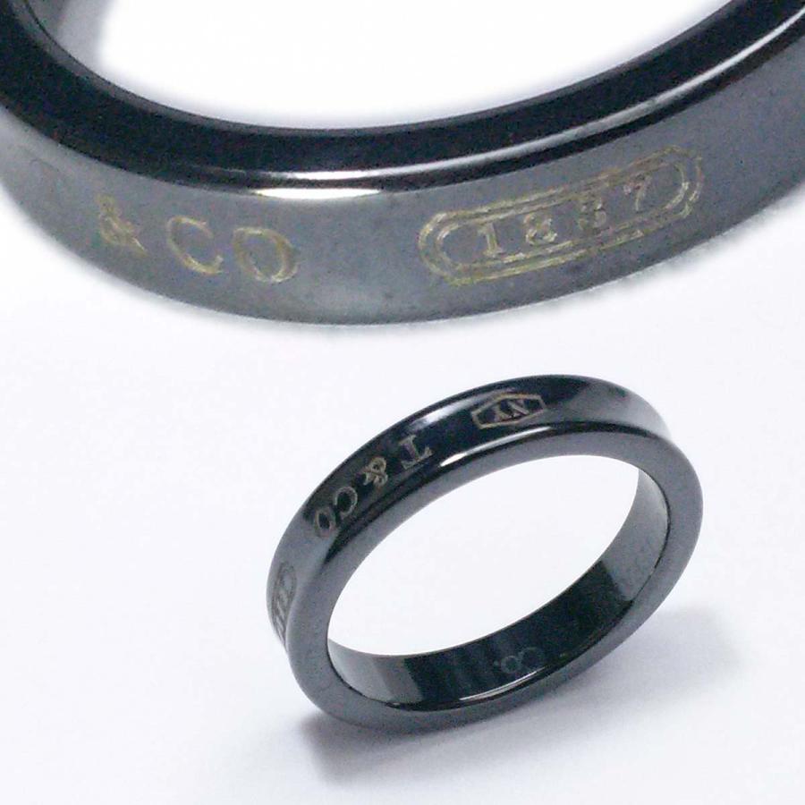TIFFANY&Co. 【新品同様-超美品】ティファニー 1837リング ナロー 黒 Ti チタン 15号 指輪大メンズサイズ 箱 保存袋 ...