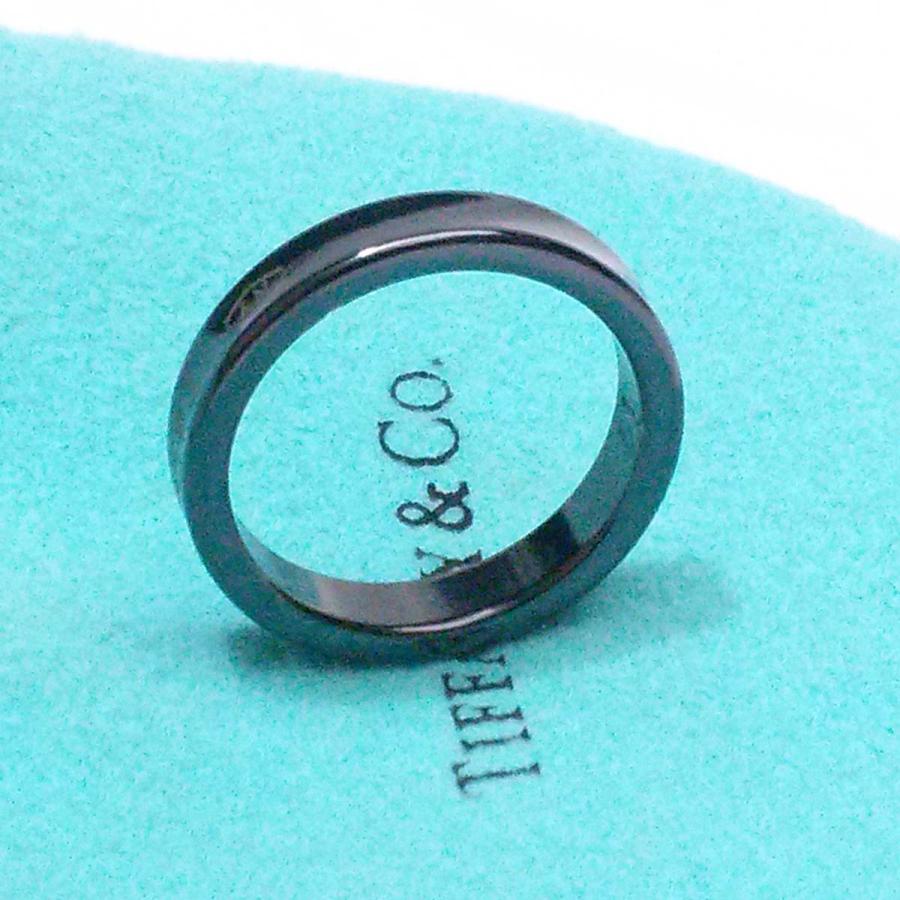TIFFANY&Co. 【新品同様-超美品】ティファニー 1837リング ナロー 黒 Ti チタン 15号 指輪大メンズサイズ 箱 保存袋 ...