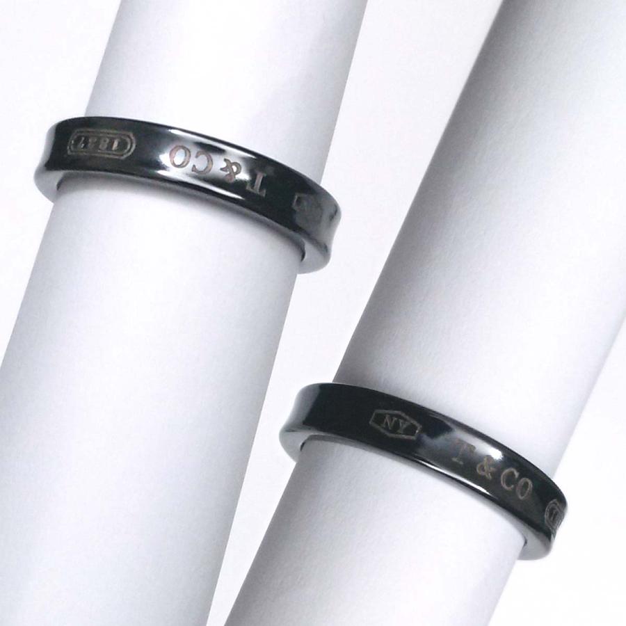 TIFFANY&Co. 【新品同様-超美品】ティファニー 1837リング ナロー 黒 Ti チタン 15号 指輪大メンズサイズ 箱 保存袋 ...