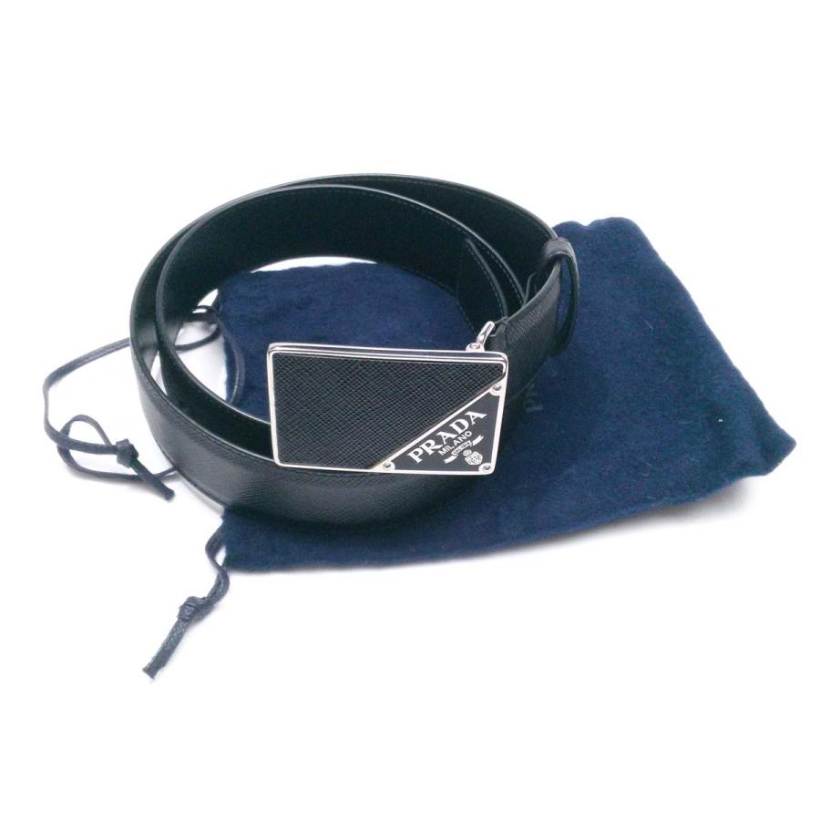 PRADA 【新品同様-超美品】プラダ サフィアーノ ベルト黒 2CM206 NERO  