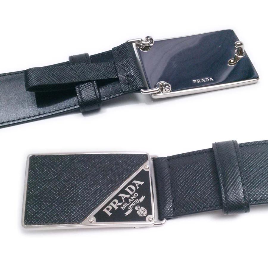 PRADA 【新品同様-超美品】プラダ サフィアーノ ベルト黒 2CM206 NERO  