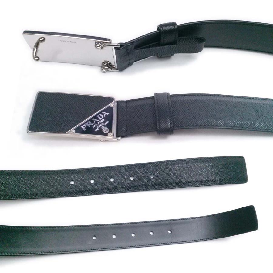 PRADA 【新品同様-超美品】プラダ サフィアーノ ベルト黒 2CM206 NERO  