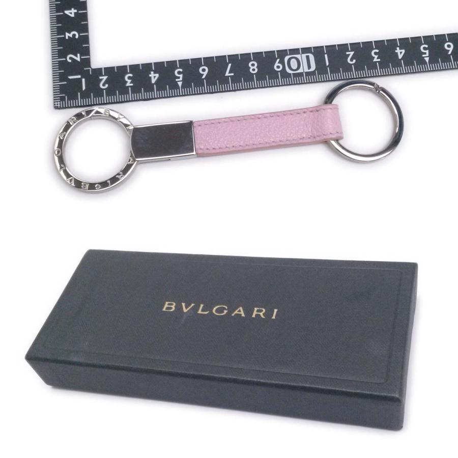 BVLGARI 【美品】ブルガリ バッグチャーム キーホルダー ピンクレザー 