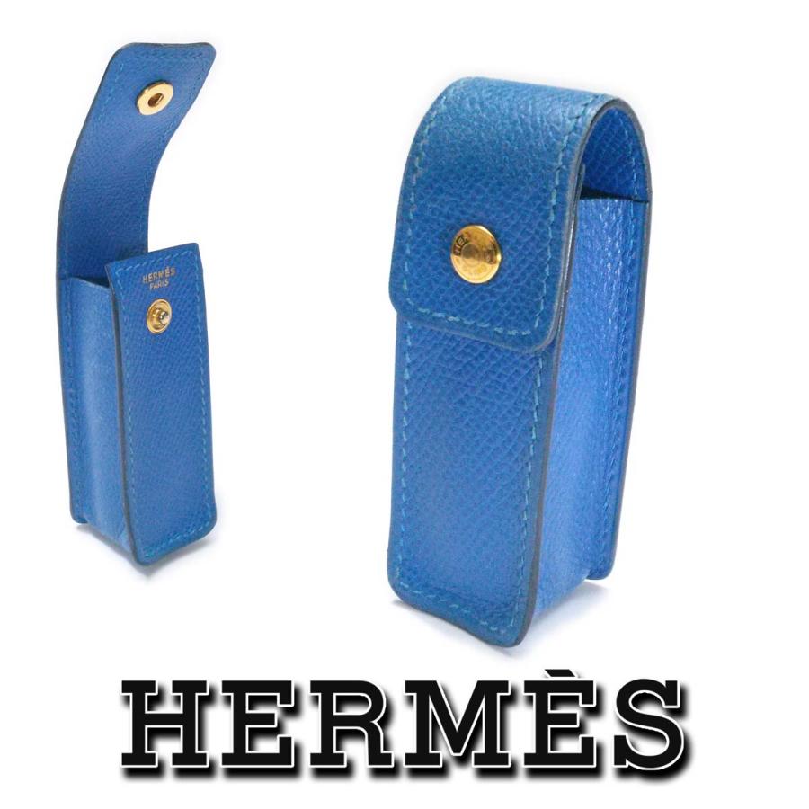 HERMES 【美品】エルメス ガムケース 青 ブルー クシュベル HERMES 【美品】エルメス ガムケース 青 ブルー クシュベル