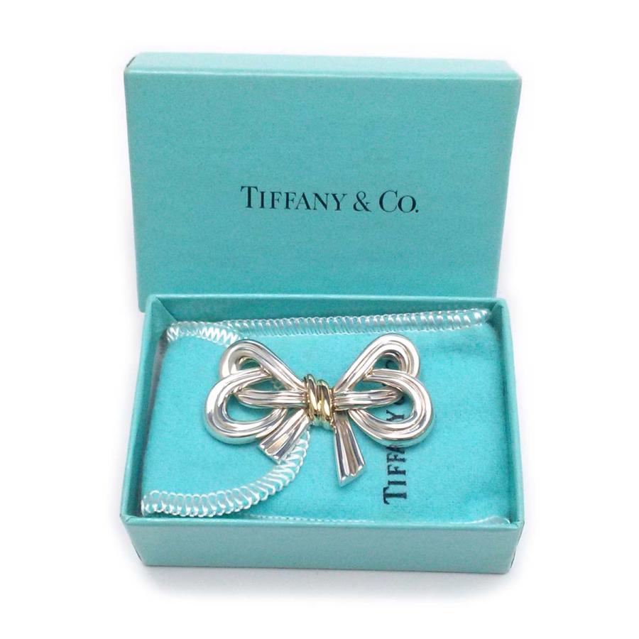 TIFFANY&Co. 【超美品】ティファニー リボンモチーフブローチ 18K/925