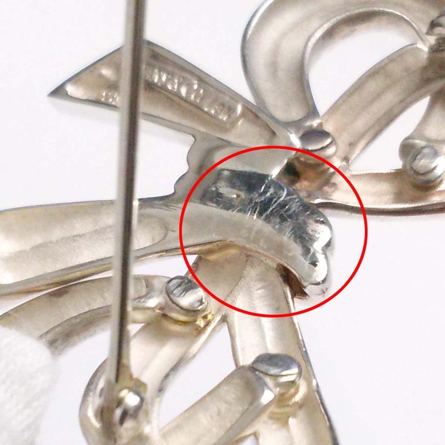 TIFFANY&Co. 【超美品】ティファニー リボンモチーフブローチ 18K/925