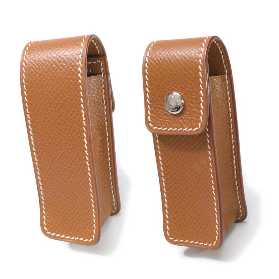 【美品】HERMES エルメス リップケース 印鑑ケース ガム ゴールド 茶系 HERMES 【美品】エルメス ガムケース 印鑑ケース リップケース