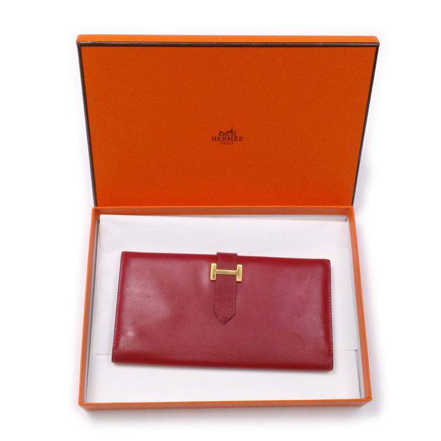 HERMES ベアン 長財布 ゴールド　確実正規品 HERMES（エルメス） 【美品】エルメス ベアン 初期モデル 長財布